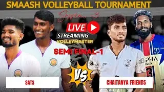 SemiFinal-1|SET 3|CHAITANYA TEAM vs SATS |TIGER|KALYAN|GANESH|ADI|GULABI|smaash volleyballTournament