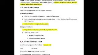 GSM CHANNELS #MOBILE COMMUNICATION#GLOBAL SYSTEM FOR MOBILE #TRAFFIC CHANNELS#CONTROL CHANNELS
