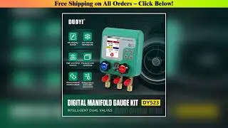 Digital Manifold Gauge Electronic Air Conditioning Refrigerant Fluoride Meter Vacuum Pressure