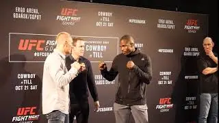 Oskar Piechota Jonathan Wilson staredown UFC Fight Night 118 Gdansk, Poland