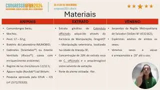 Efeito da administra&ccedil;&atilde;o oral de Calendula officinalis sobre o envenenamento de Bothrops leucurus.