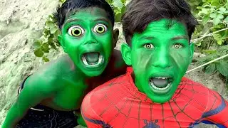 Hulk Boy vs Spider-Man Hulk Funny Transformation in real life !