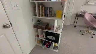 Yusong Bookshelf 5-Tier, Geometric Bookcase S Shaped Book Shelves for Bedroom, Modern Wood