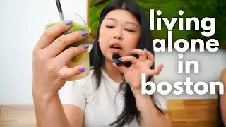 productive living alone diaries (boston living, influencer events, matcha cafe, journaling)