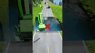 Бетоносмесители против огромной ямы с водой #3 | #beamngdrive #beamngcarcrash #строительнаятехник...