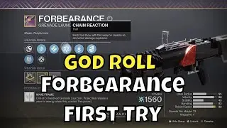 God Roll Forbearance Wave Frame - Raid Arc Grenade Launcher First Try