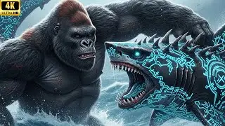 King Kong vs Giant Sharks: A Legendary Confrontation!