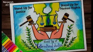 World Day of International Justice poster drawing, 17th July / How to draw International Justice Day