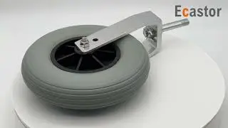 200mm Grey PU Foam Thread Stem Wheelchair Caster For Medical Wheels
