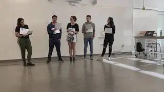 An impromptu reading of Karel Čapek's 1920's play Rossum's Universal Robots (R.U.R) by DET students