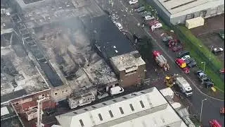 Drone View Shows Blast Impact and Charred Roofs After Pontypridd Fire
