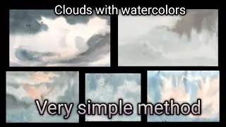 Learn how to draw different types of clouds with watercolors#art