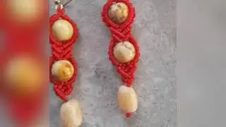 Agate Silver Macrame Earrings, Dangle Gemstone Beaded Earrings, Unique Birthday Gift for Women
