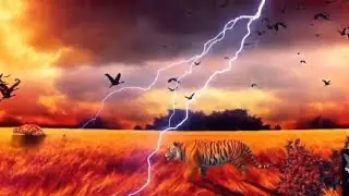 African savanna rain and thunder sleep sounds, wildlife, nature sounds, #grass #lightning #sleep