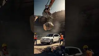 Fisker ocean ultra suv car crash test jcb destroying video #carsafety #test #fisker #shortvideo