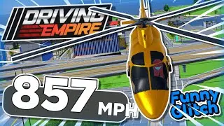 How to go **OVER 800 MPH** in Driving Empire!! (Funny Helicopter Glitch)