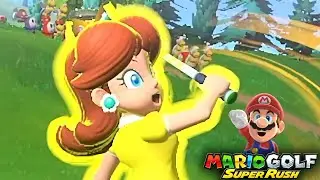 Mario Golf Super Rush Daisy vs Donkey Kong vs Bowser vs Bowser Jr in Bonny Greens