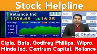 Stock HELPLINE!! Q&A - CIPLA, BATA, GODFREY PHILLIPS, WIPRO, MINDA IND, CENTRUM CAPITAL,RELIANCE IND
