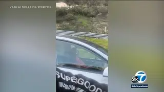 Tesla driver apparently asleep at the wheel on California freeway