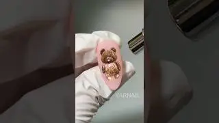 🧸🎀✨HOW TO draw the Bear Cat Eye Nails! #nails #varnailgelpolish