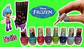 Disney Frozen Nail Polish Set Of 8 Elsa Anna Olaf Painting My Nails With Polli Polish Lil' Shoppie
