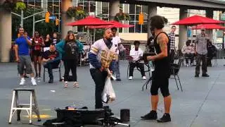 Random guy interrupts a fire juggler in Toronto