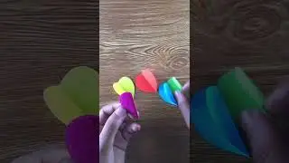 Paper rainbow Heart idea #craft_ideas #love #shorts