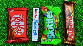 ASMR Most Popular Candys / some of colorful rainbow lollipop Candy / unpacking chocolate eat