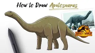 How to Draw Apatosaurus dinosaur from Jurassic World Dominion Easy Step By Step