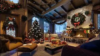 🔥Cozy Fireplace Crackling 24/7 | ❄️Snowy Cabin Views | Winter Ambience