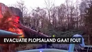 Plopsaland Belgium evacueert DinoSplash, boten zakken terug op de lift