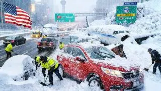 Chaos in USA !❄️ New York & New Jersey Hit by Historic Snow Storm &ndash; Freezing Roads, Flights Canceled