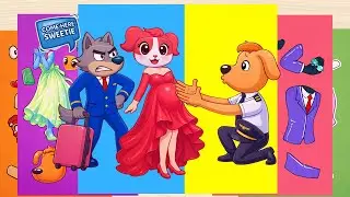 🐾Paper DIY🐾 Pilot Sheriff Labrador PROPOSAL Pregnant Papillon  in Weird Love