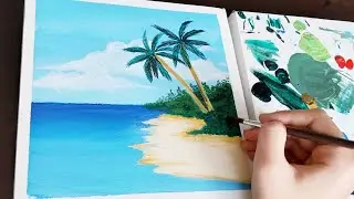 seascape painting | sea painting | step by step painting🏝💙