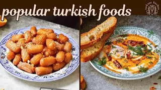 Популярная турецкая еда (десерт Тулумба и турецкие яйца/Чылбыр)
