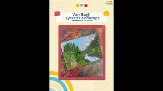 Van Gogh Layered Landscape Painting Lesson for Kids | Easy Classroom Art Project
