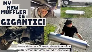 Straight Pipe to Diamond Eye Big Dog Muffler & Upower Resonator - 02 Ford 7.3 Powerstroke E350