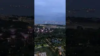Stunning view from the Marina Bay Sands hotel Singapore.