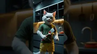 An old lady misunderstood this cute cat . 32 #animation #funny #cartoon #cat #ai #aicat #catshorts