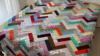 Colcha de retalhos em patchwork super fácil e rápido de fazer , 2,49x2,50cm reaproveitado retalhos 