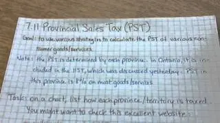 Unit 7 - Provincial Sales Tax (PST)