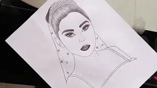 How to draw a beautiful foreigner bride sketch easy #beautifularts  #pencildrawing #traditionalart