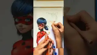 Ladybug and Cat Noir Drawing with Colored Pencils ✍️✨