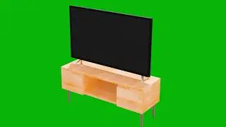 DeckUp Uniti Engineered Wood TV Unit 3D Model | Green Screen Round Effect | 4K Free ||