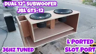 Slot or L-Ported Subwoofer Box for Dual 12