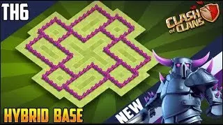 Town Hall 6 Hybrid Base| th6 best Trophy base 2019