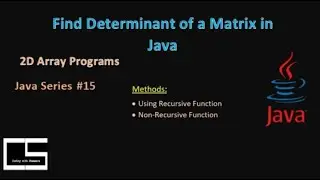 To Find Determinant of a Matrix| Java |@CodingwithShameera1