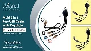 Multi 3 in 1 Fast USB Cable with Keychain