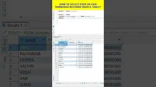 Oracle SQL: How to Get Even Numbered Records from a Table