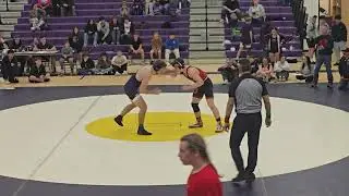 Justice faville wrestling at santa hat invitational. Match 1. 